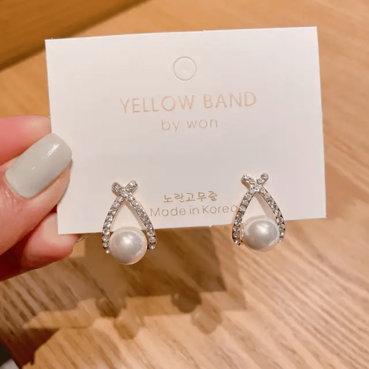 Korean Pearl Diamond Stud Earrings