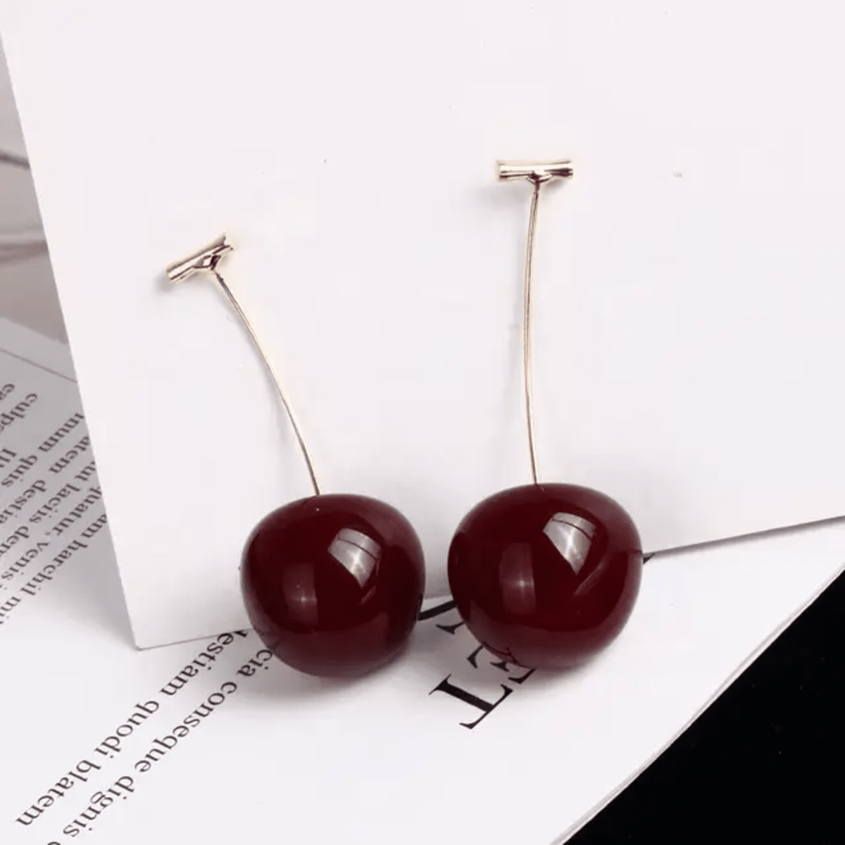 Red Cherry Drops Earrings