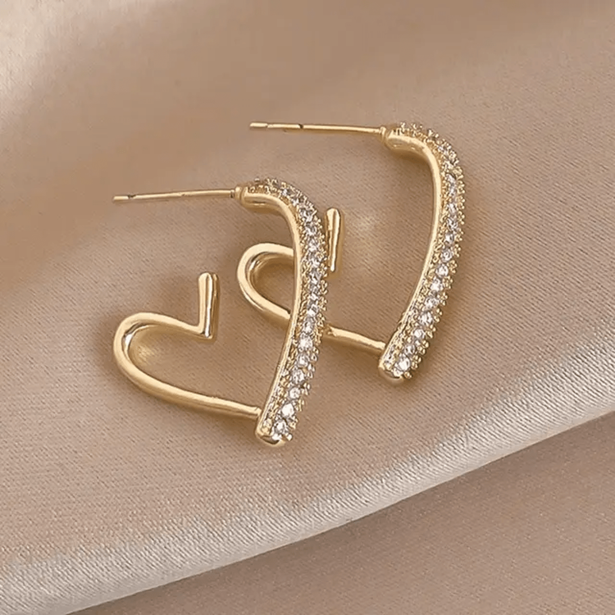Korean Heart Shaped Drop Earrings