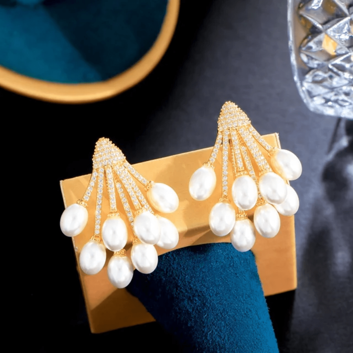Korean Pearl Bunch Earrings