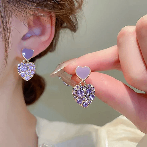 Korean Heart Shaped Drop Studs