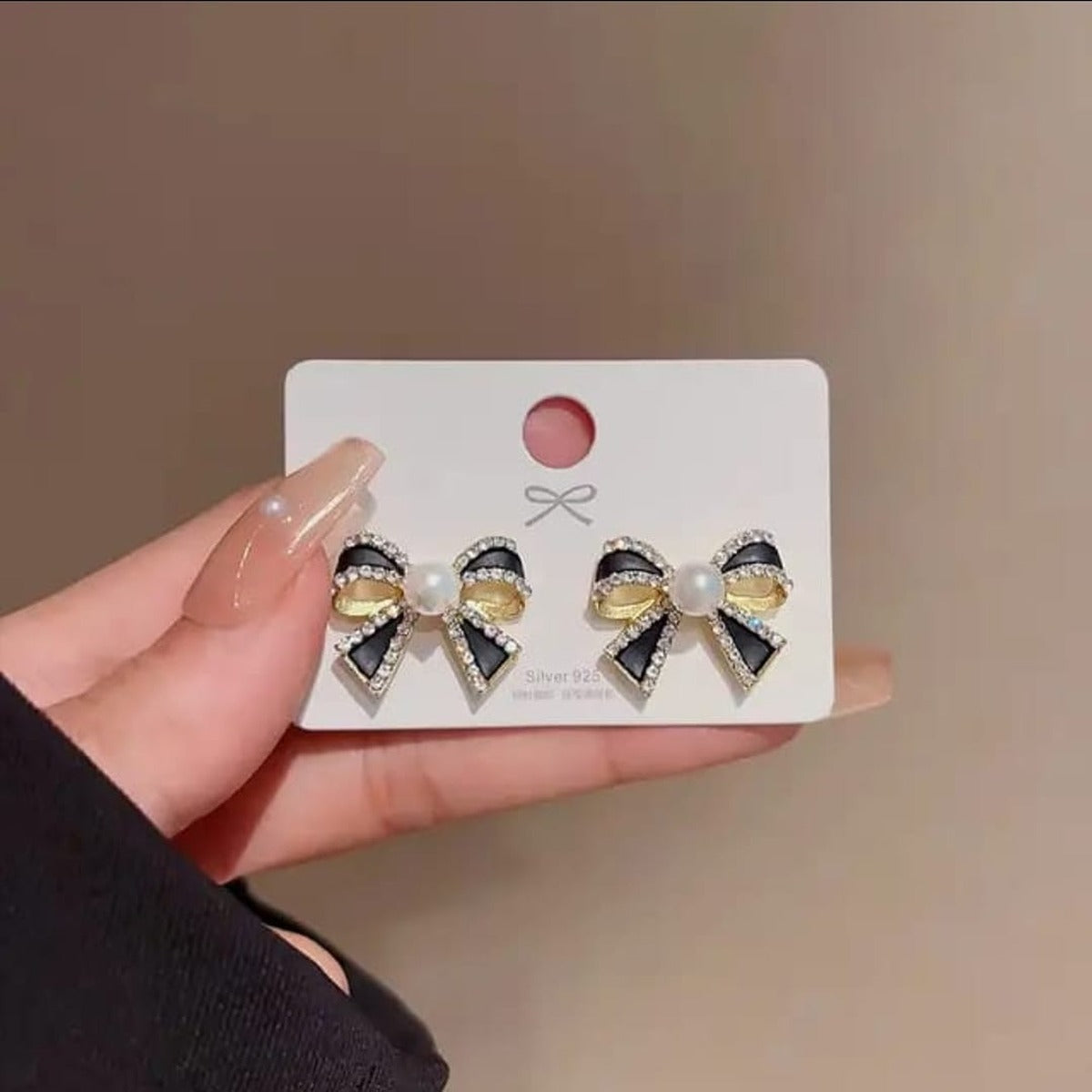 Korean Bow Shaped Stud Earrings
