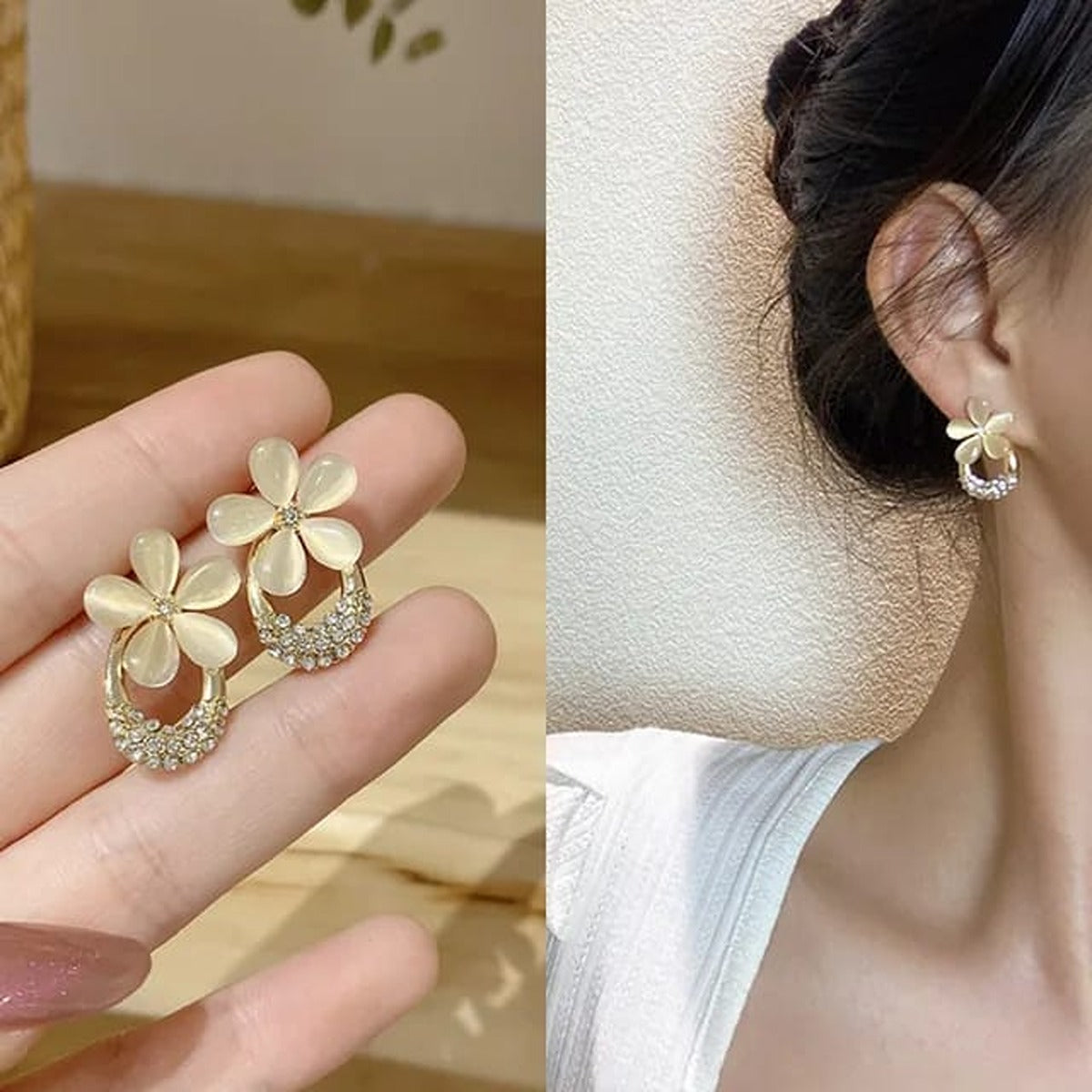 Korean Daisy Stud Earrings