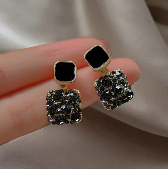Korean Black Drop Studs