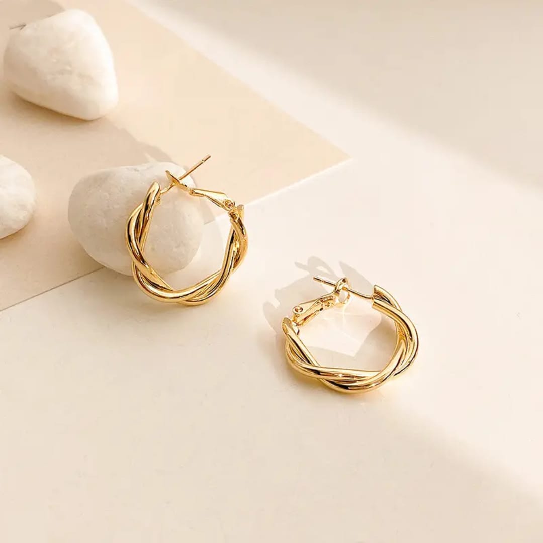 Korean Hoops - Twisted Rings Small