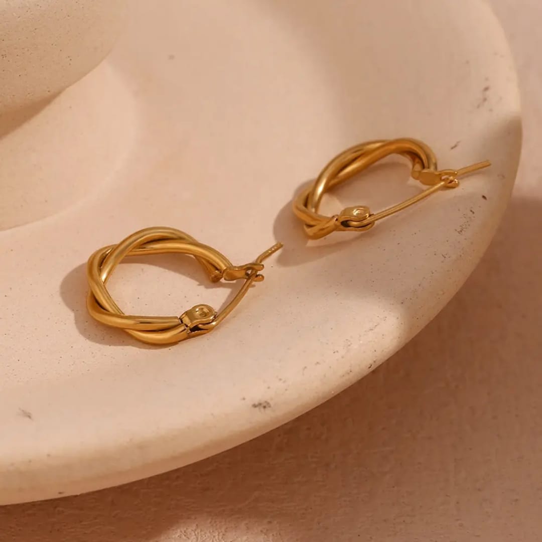Korean Hoops - Twisted Rings Small