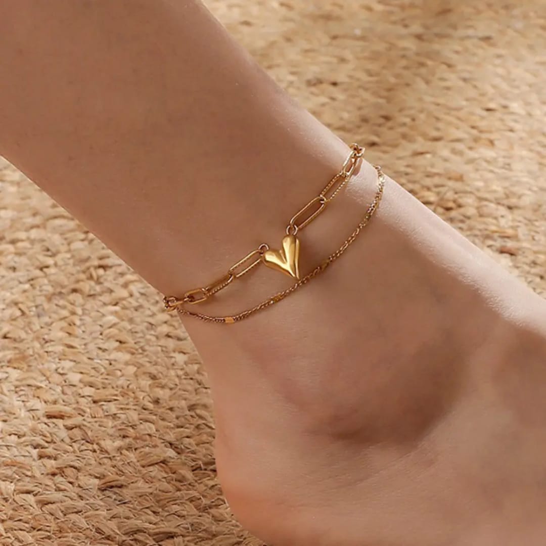 Heart Charm Anti-Tarnish Bracelet