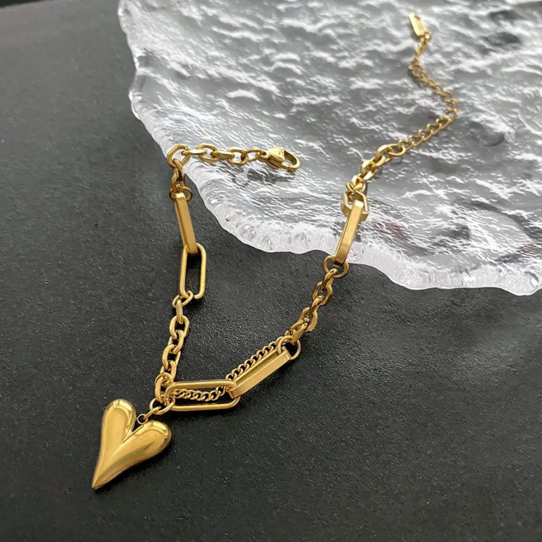 Heart Charm Anti-Tarnish Bracelet