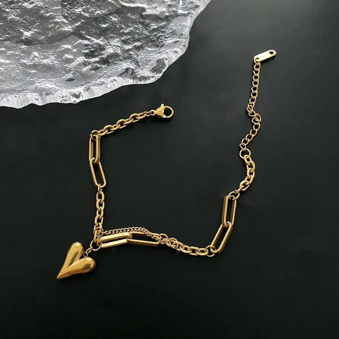 Heart Charm Anti-Tarnish Bracelet