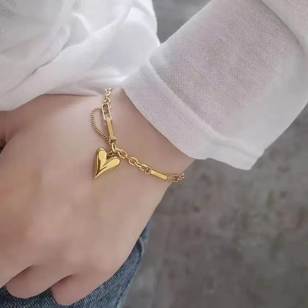 Heart Charm Anti-Tarnish Bracelet