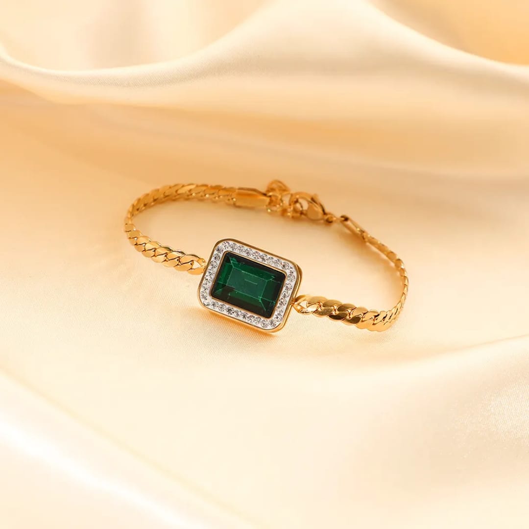 Anti-Tarnish Emerald Bracelet
