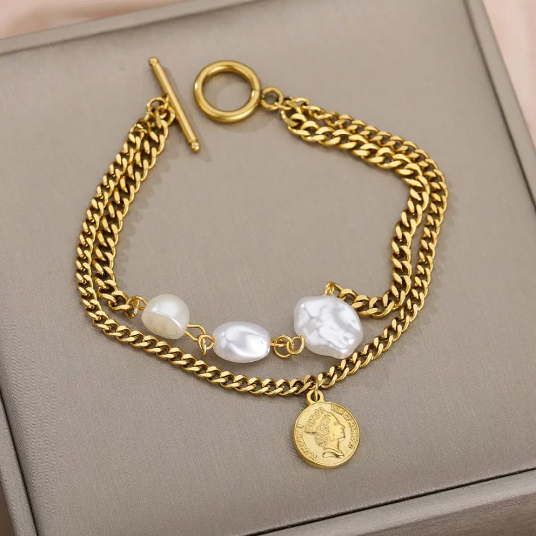 Anti-Tarnish Shell Charm Bracelet