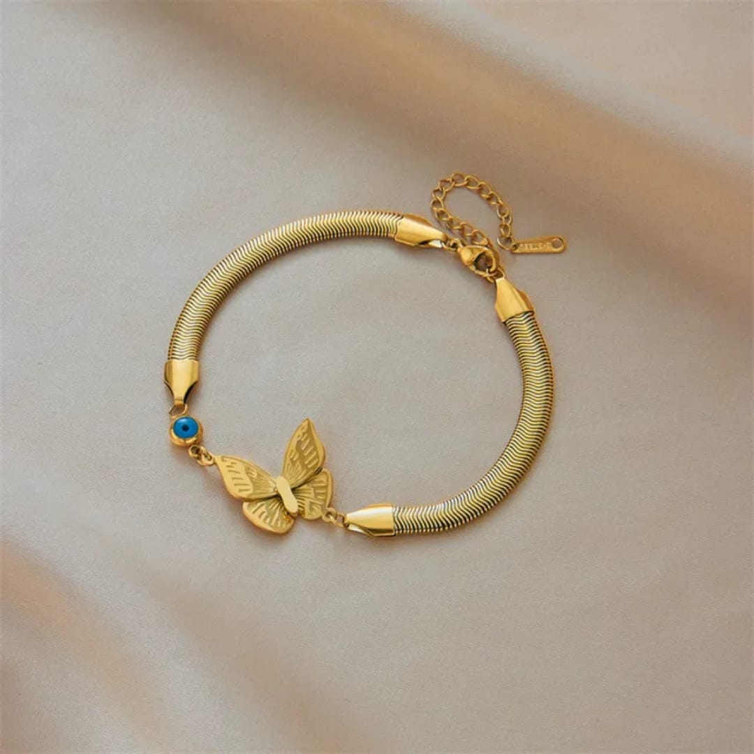 Butterfly Charm Golden Anti-Tarnish Bracelet