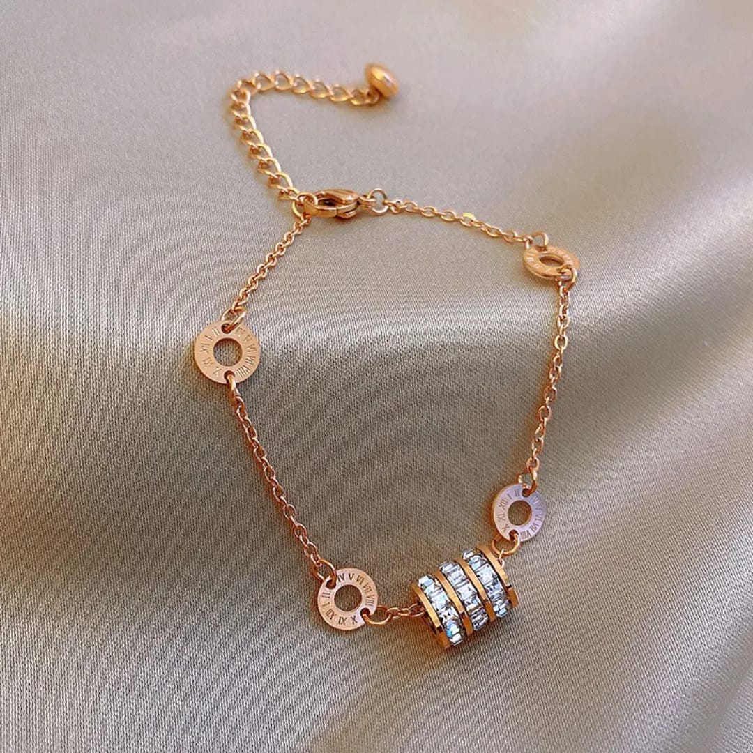 Anti-Tarnish Barrel Charm Bracelet