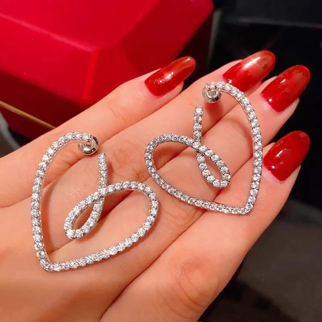 Korean Heart Shaped Stud Earrings