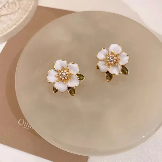 Korean Flower Stud Earrings