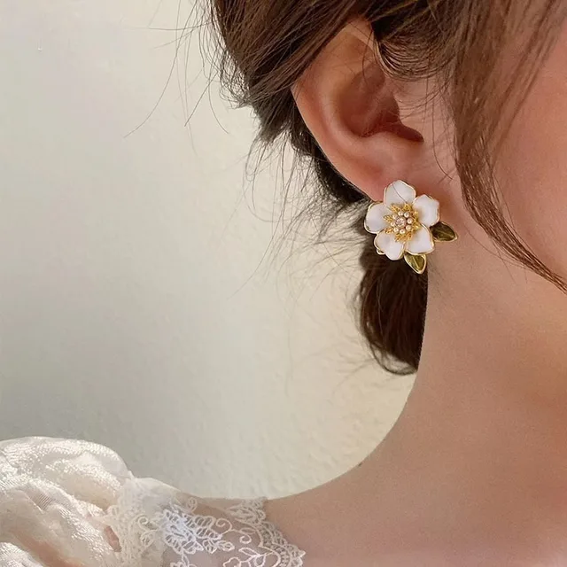 Korean Flower Stud Earrings