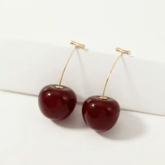 Red Cherry Drops Earrings