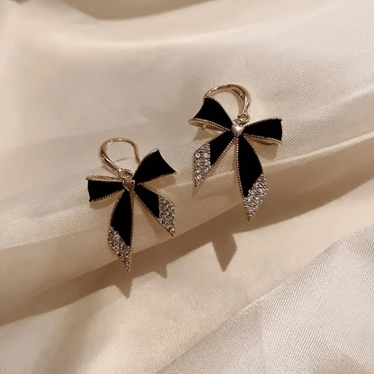 Korean Bow Shaped Drop Earrings