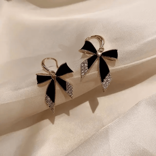 Korean Bow Shaped Drop Earrings