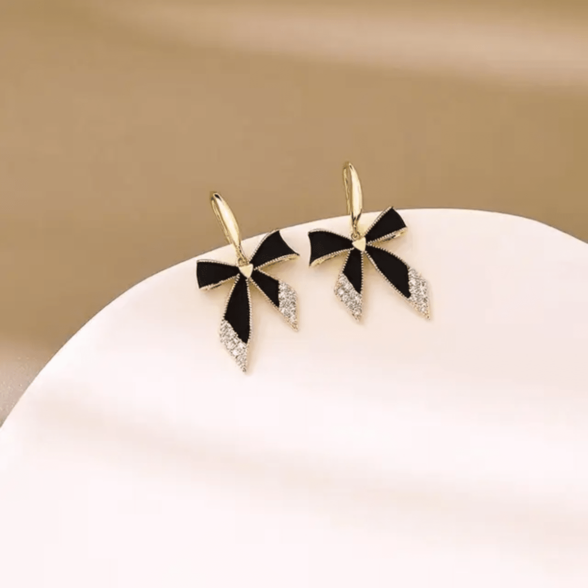 Korean Bow Shaped Drop Earrings