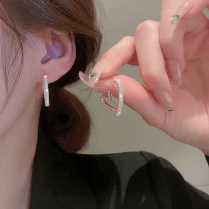 Korean Heart Shaped Drop Earrings