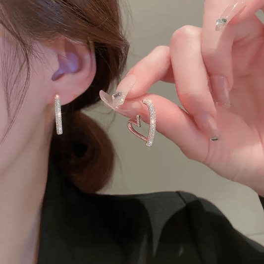 Korean Heart Shaped Drop Earrings