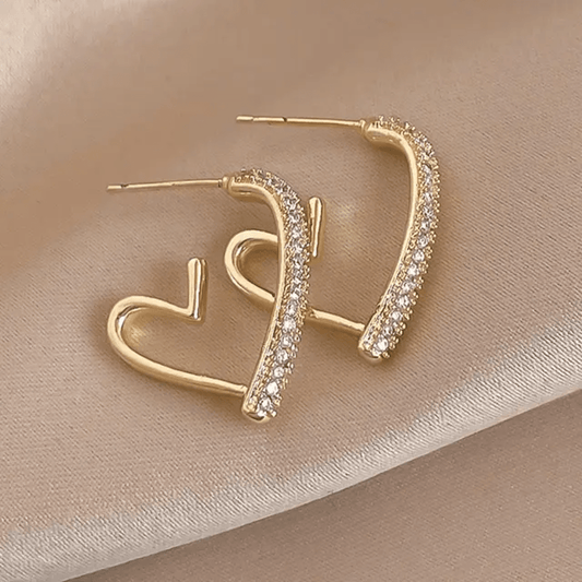 Korean Heart Shaped Drop Earrings