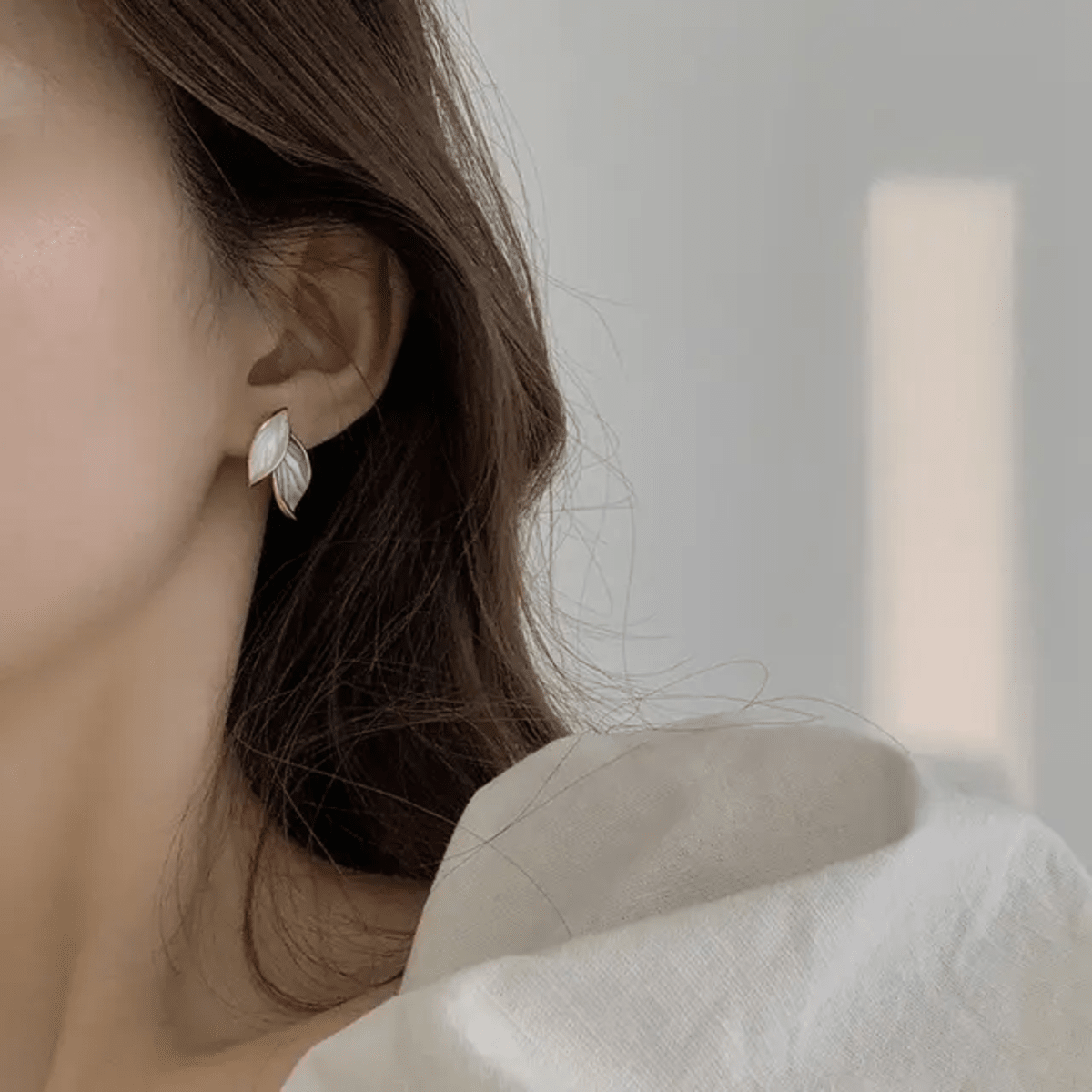 Korean Leaf Stud Earrings