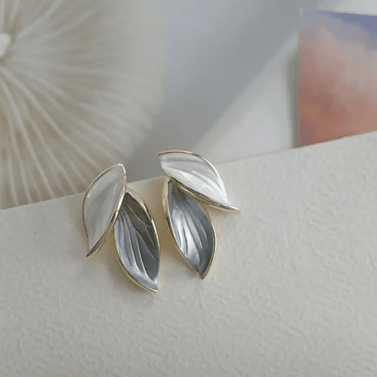 Korean Leaf Stud Earrings