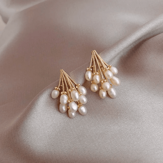 Korean Pearl Bunch Earrings