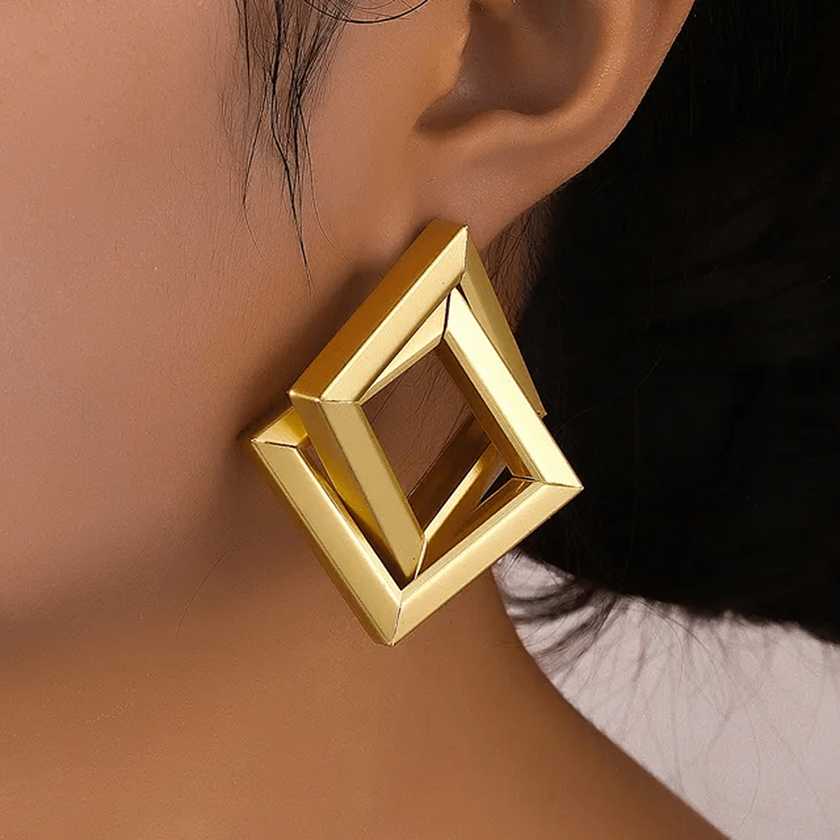 Anti-Tarnish Square Drop Earrings