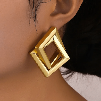 Anti-Tarnish Square Drop Earrings