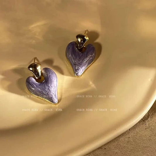 Korean Heart Shaped Stud Drops
