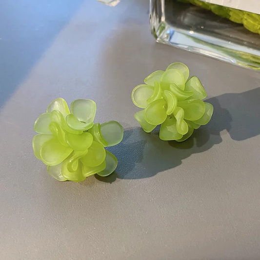 Light Green Flower Stud Earrings
