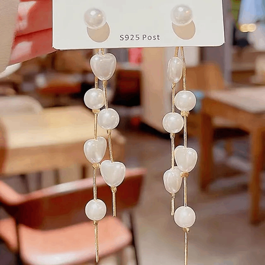 Danglers- Pearl Flower Earrings