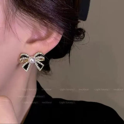 Korean Bow Shaped Stud Earrings