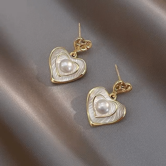 Korean Heart Shaped Drop Earrings