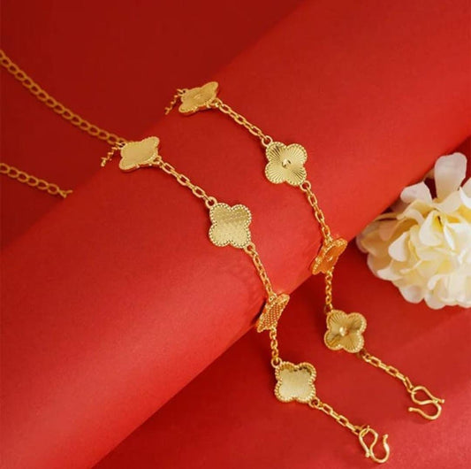 Golden Clover Charm Bracelet