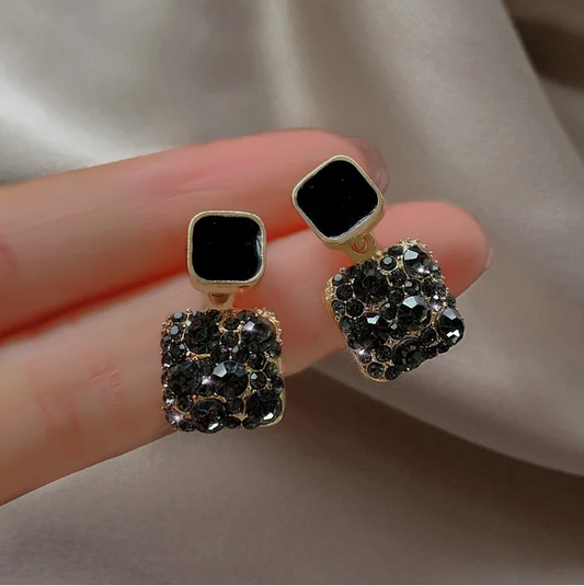Korean Black Drop Studs