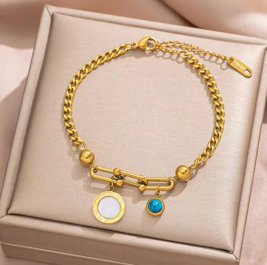 White Charm Anti-Tarnish Bracelet