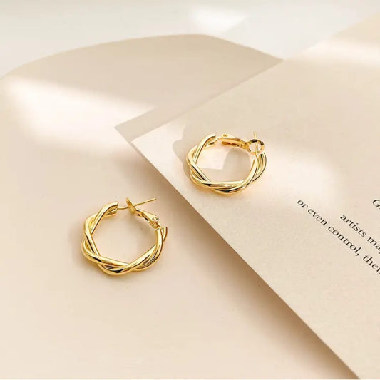 Korean Hoops - Twisted Rings Small