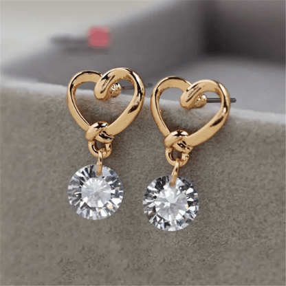 Korean Heart Shaped Drop Studs