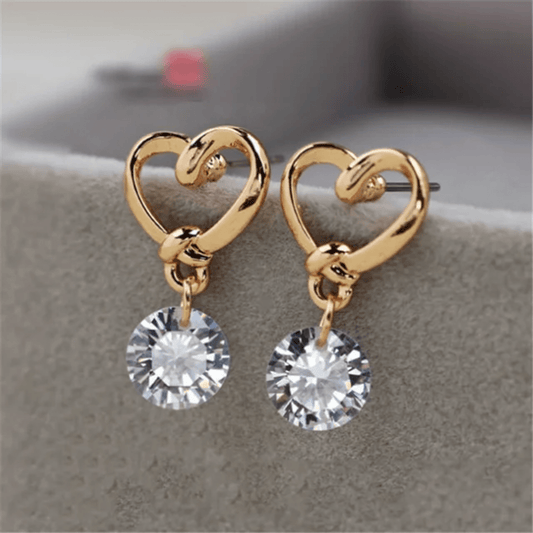 Korean Heart Shaped Drop Studs
