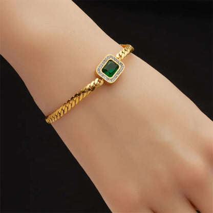 Anti-Tarnish Emerald Bracelet
