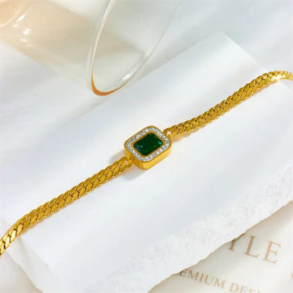 Anti-Tarnish Emerald Bracelet