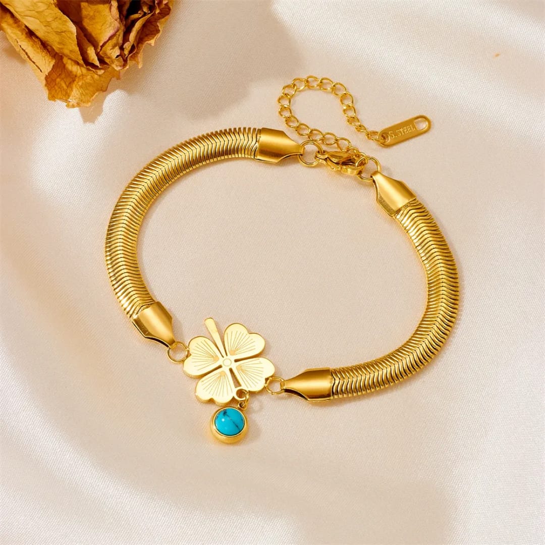 Flower Charm Anti-Tarnish Bracelet