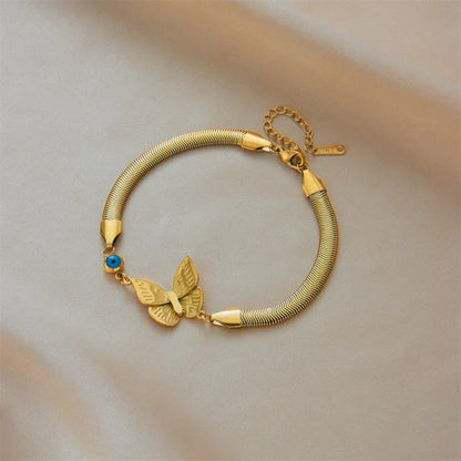 Butterfly Charm Golden Anti-Tarnish Bracelet