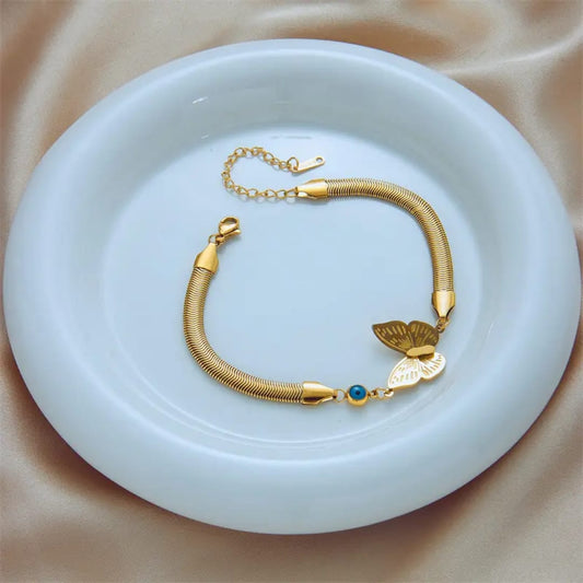 Butterfly Charm Golden Anti-Tarnish Bracelet