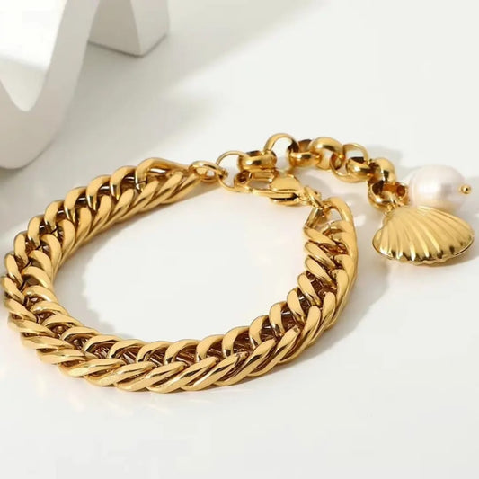 Anti-Tarnish Shell Charm Bracelet